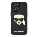 Karl Lagerfeld 3D Rubber Karl's Head Apple iPhone 14 Pro hátlap tok, fekete
