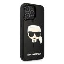 Karl Lagerfeld 3D Rubber Karl's Head Apple iPhone 14 Pro hátlap tok, fekete
