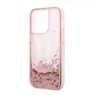   Karl Lagerfeld Liquid Glitter Big KL Apple iPhone 14 Pro hátlap tok, rózsaszín