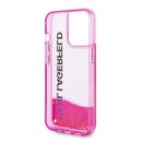 Karl Lagerfeld Liquid Glitter Elong Apple iPhone 14 Pro hátlap tok, rózsaszín
