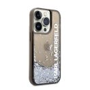 Karl Lagerfeld Liquid Glitter Elong Apple iPhone 14 Pro hátlap tok, fekete