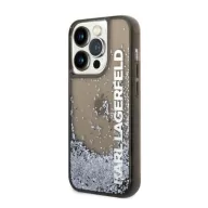   Karl Lagerfeld Liquid Glitter Elong Apple iPhone 14 Pro hátlap tok, fekete
