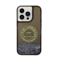   Karl Lagerfeld Liquid Glitter RSG Apple iPhone 14 Pro hátlap tok, fekete