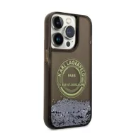   Karl Lagerfeld Liquid Glitter RSG Apple iPhone 14 Pro hátlap tok, fekete