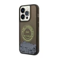  Karl Lagerfeld Liquid Glitter RSG Apple iPhone 14 Pro hátlap tok, fekete