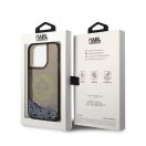 Karl Lagerfeld Liquid Glitter RSG Apple iPhone 14 Pro hátlap tok, fekete