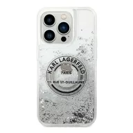   Karl Lagerfeld Liquid Glitter RSG Apple iPhone 14 Pro hátlap tok, ezüst