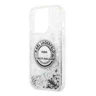   Karl Lagerfeld Liquid Glitter RSG Apple iPhone 14 Pro hátlap tok, ezüst