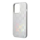 Karl Lagerfeld Monogram Iridescent Apple iPhone 14 Pro hátlap tok, ezüst
