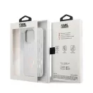 Karl Lagerfeld Monogram Iridescent Apple iPhone 14 Pro hátlap tok, ezüst