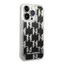 Karl Lagerfeld Liquid Glitter Monogram Apple iPhone 14 Pro hátlap tok, fekete