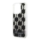 Karl Lagerfeld Liquid Glitter Monogram Apple iPhone 14 Pro hátlap tok, fekete