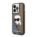Karl Lagerfeld Glitter Karl Head Apple iPhone 14 Pro hátlap tok, fekete