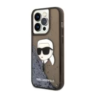   Karl Lagerfeld Glitter Karl Head Apple iPhone 14 Pro hátlap tok, fekete