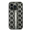 Karl Lagerfeld Monogram Stripe Apple iPhone 14 Pro hátlap tok, szürke