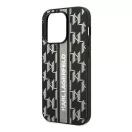Karl Lagerfeld Monogram Stripe Apple iPhone 14 Pro hátlap tok, szürke