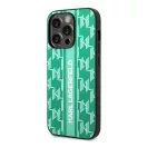 Karl Lagerfeld Monogram Stripe Apple iPhone 14 Pro hátlap tok, zöld