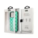 Karl Lagerfeld Monogram Stripe Apple iPhone 14 Pro hátlap tok, zöld