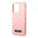 Karl Lagerfeld 3D Monogram Apple iPhone 14 Pro hátlap tok, rózsaszín