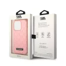 Karl Lagerfeld 3D Monogram Apple iPhone 14 Pro hátlap tok, rózsaszín