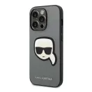 Karl Lagerfeld Saffiano Karl's Head Patch Apple iPhone 14 Pro hátlap tok, ezüst