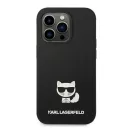 Karl Lagerfeld Silicone Choupette Body Apple iPhone 14 Pro hátlap tok, fekete