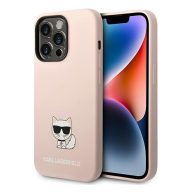   Karl Lagerfeld Silicone Choupette Body Apple iPhone 14 Pro hátlap tok, halvány rózsaszín