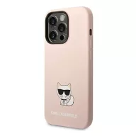   Karl Lagerfeld Silicone Choupette Body Apple iPhone 14 Pro hátlap tok, halvány rózsaszín