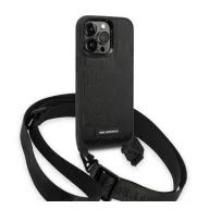   Karl Lagerfeld Monogram Plaque Logo Apple iPhone 14 Pro hátlap tok, fekete