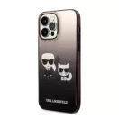 Karl Lagerfeld Gradient Ikonik Karl & Choupette Apple iPhone 14 Pro hátlap tok, fekete