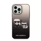 Karl Lagerfeld Gradient Ikonik Karl & Choupette Apple iPhone 14 Pro hátlap tok, fekete