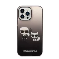   Karl Lagerfeld Gradient Ikonik Karl & Choupette Apple iPhone 14 Pro hátlap tok, fekete
