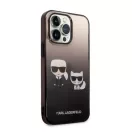 Karl Lagerfeld Gradient Ikonik Karl & Choupette Apple iPhone 14 Pro hátlap tok, fekete