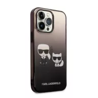   Karl Lagerfeld Gradient Ikonik Karl & Choupette Apple iPhone 14 Pro hátlap tok, fekete