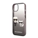 Karl Lagerfeld Gradient Ikonik Karl & Choupette Apple iPhone 14 Pro hátlap tok, fekete