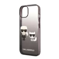   Karl Lagerfeld Gradient Ikonik Karl & Choupette Apple iPhone 14 Pro hátlap tok, fekete