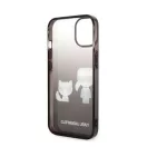 Karl Lagerfeld Gradient Ikonik Karl & Choupette Apple iPhone 14 Pro hátlap tok, fekete