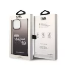 Karl Lagerfeld Gradient Ikonik Karl & Choupette Apple iPhone 14 Pro hátlap tok, fekete