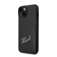   Karl Lagerfeld Signature Logo Cardslot Apple iPhone 14 Plus hátlap tok, fekete