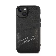   Karl Lagerfeld Signature Logo Cardslot Apple iPhone 14 Plus hátlap tok, fekete