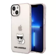   Karl Lagerfeld Transparent Choupette Body Apple iPhone 14 Plus hátlap tok, rózsaszín