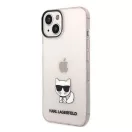 Karl Lagerfeld Transparent Choupette Body Apple iPhone 14 Plus hátlap tok, rózsaszín