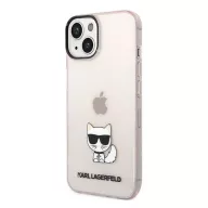   Karl Lagerfeld Transparent Choupette Body Apple iPhone 14 Plus hátlap tok, rózsaszín