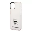 Karl Lagerfeld Transparent Choupette Body Apple iPhone 14 Plus hátlap tok, rózsaszín