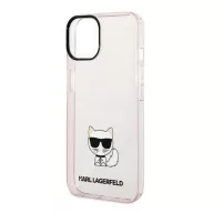   Karl Lagerfeld Transparent Choupette Body Apple iPhone 14 Plus hátlap tok, rózsaszín