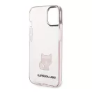 Karl Lagerfeld Transparent Choupette Body Apple iPhone 14 Plus hátlap tok, rózsaszín