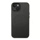 Karl Lagerfeld Leather Perforated Apple iPhone 14 Plus hátlap tok, fekete