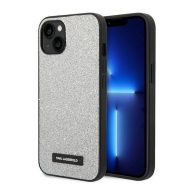   Karl Lagerfeld Glitter Plaque Apple iPhone 14 Plus hátlap tok, ezüst