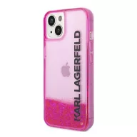   Karl Lagerfeld Liquid Glitter Elong Apple iPhone 14 Plus hátlap tok, rózsaszín