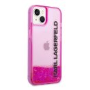 Karl Lagerfeld Liquid Glitter Elong Apple iPhone 14 Plus hátlap tok, rózsaszín